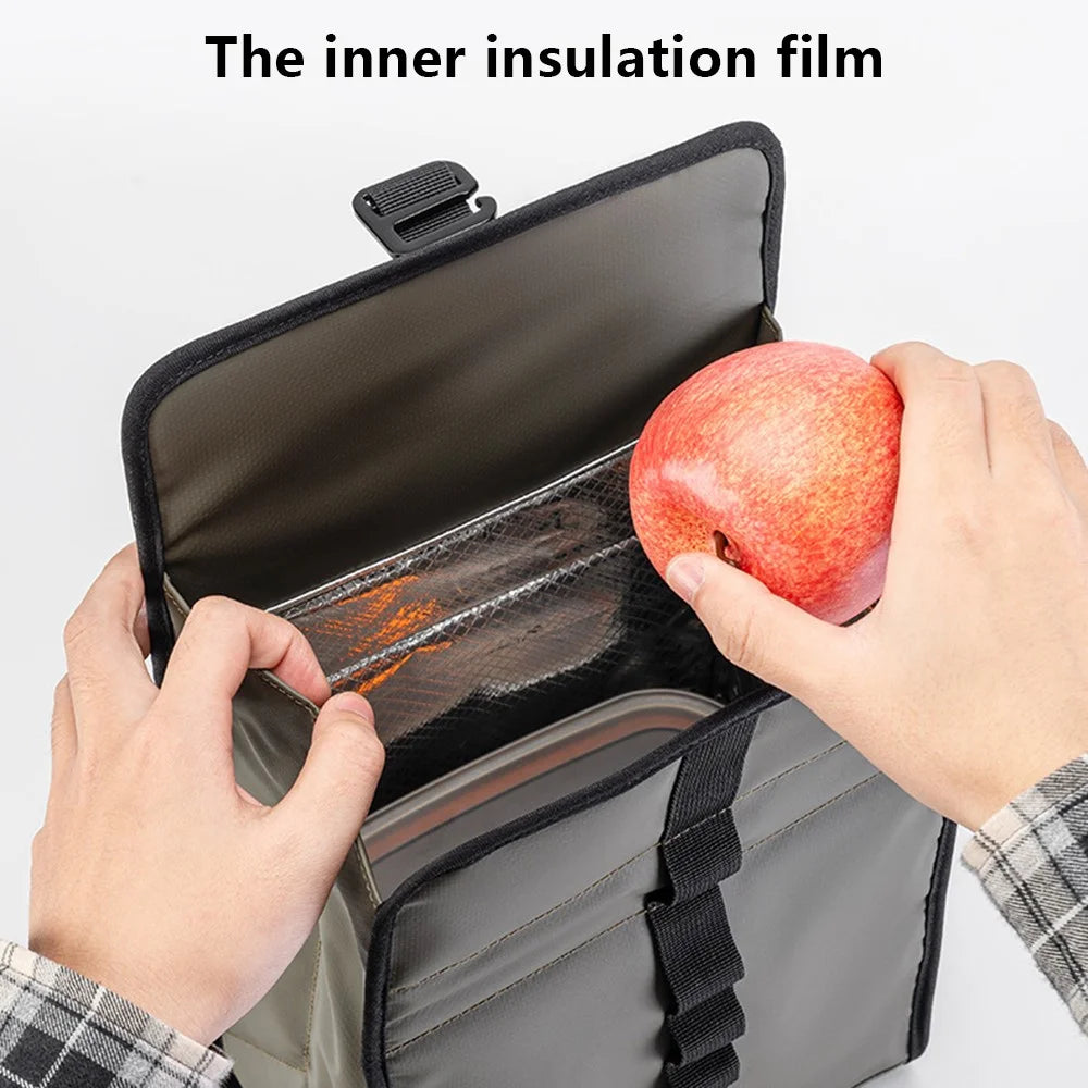 ROCKBROS W010 For Brompton Bicycle Front Bag Aluminum Film Lining Food Storage Bag - Dark Green - 3