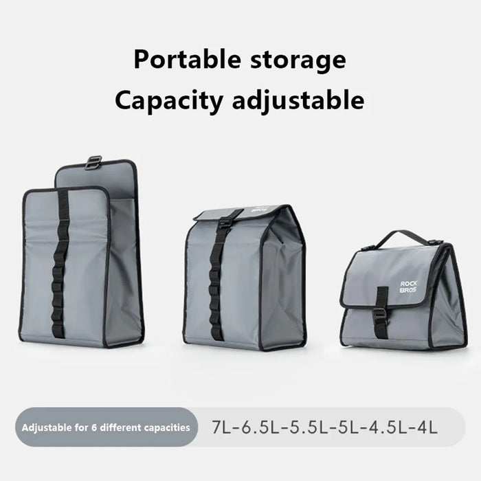 ROCKBROS W010 For Brompton Bicycle Front Bag Aluminum Film Lining Food Storage Bag - Dark Green - 4