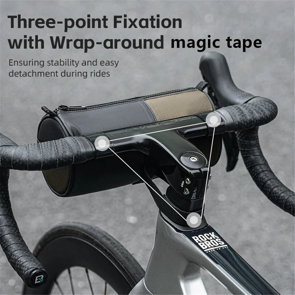 ROCKBROS W007 Bicycle Handlebar Hanging Bag Polyester+PU Bike Front Cylinder Bag - 4