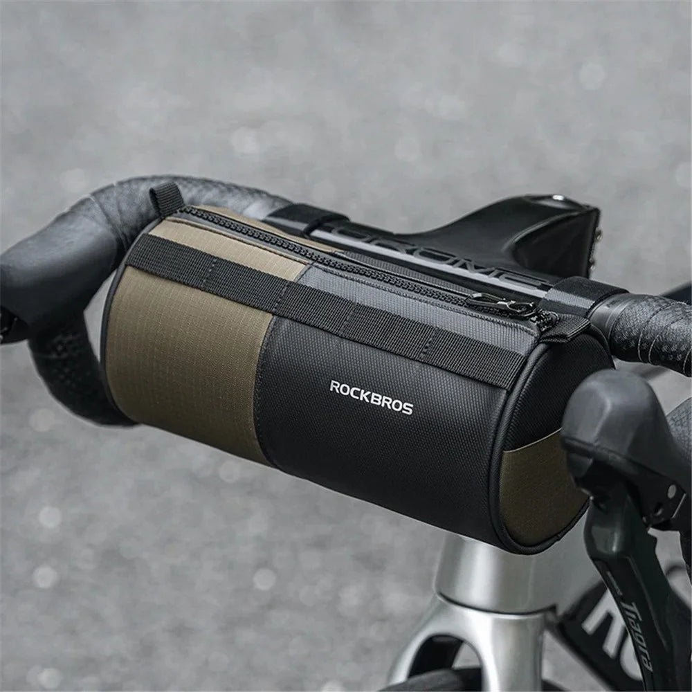 ROCKBROS W007 Bicycle Handlebar Hanging Bag Polyester+PU Bike Front Cylinder Bag - 6