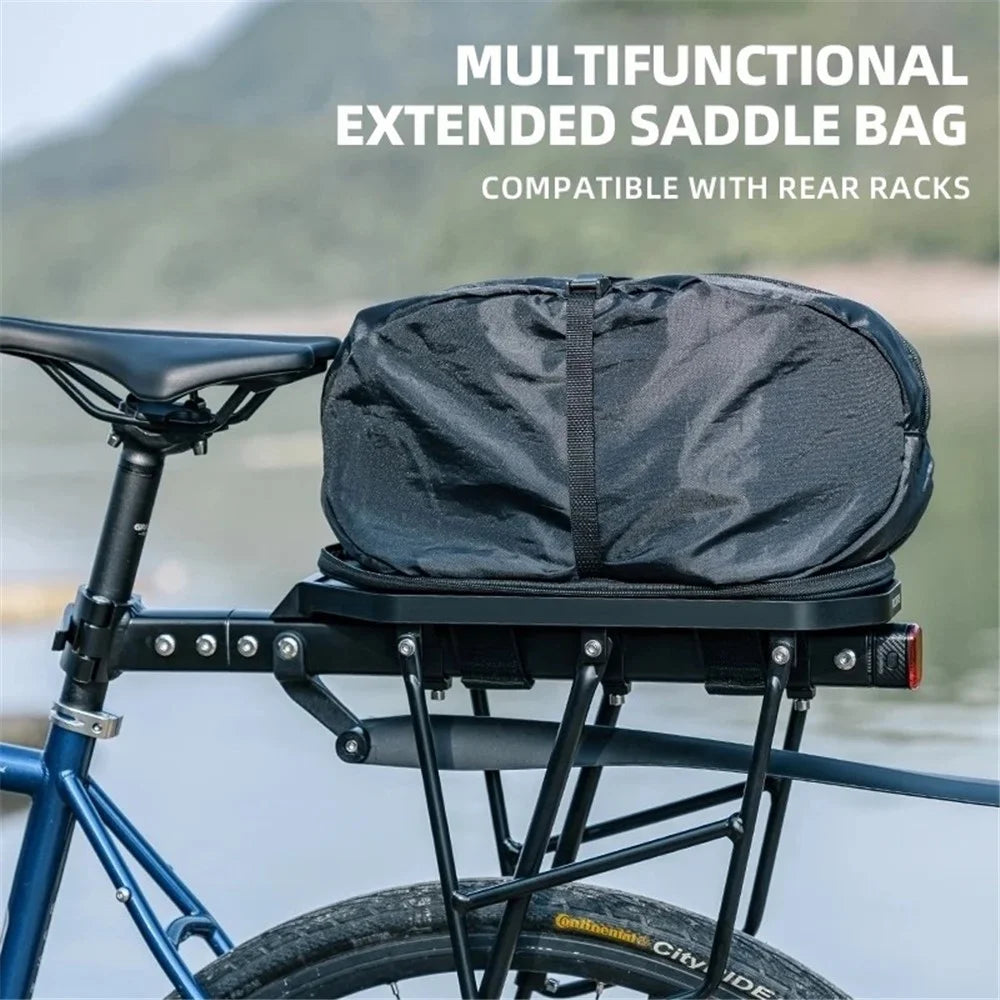 ROCKBROS D83 Bicycle Rear Rack Capacity Expandable Bike Pannier Pack Cycling Tools Storage Bag - 7