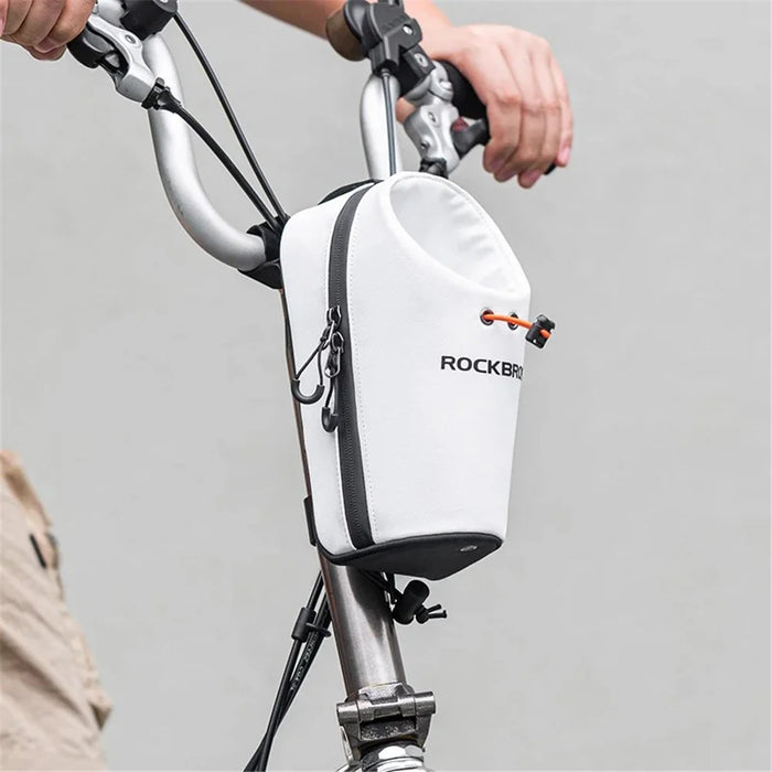 ROCKBROS P002 Bike Front Water Bottle Bag for Folding Bike / Skateboard / Mountain Bike - White - 6