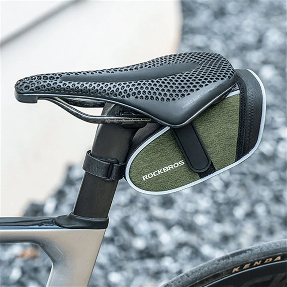 ROCKBROS C52 0.45L Bicycle Saddle Bag Bike Seatpost Rear Storage Pouch, Magic Tape Type - 2