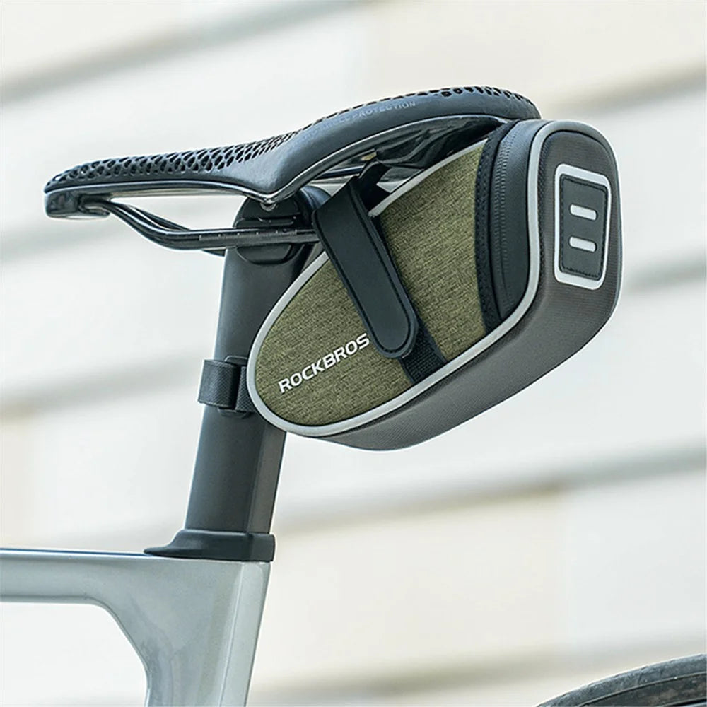 ROCKBROS C52 0.45L Bicycle Saddle Bag Bike Seatpost Rear Storage Pouch, Magic Tape Type - 3