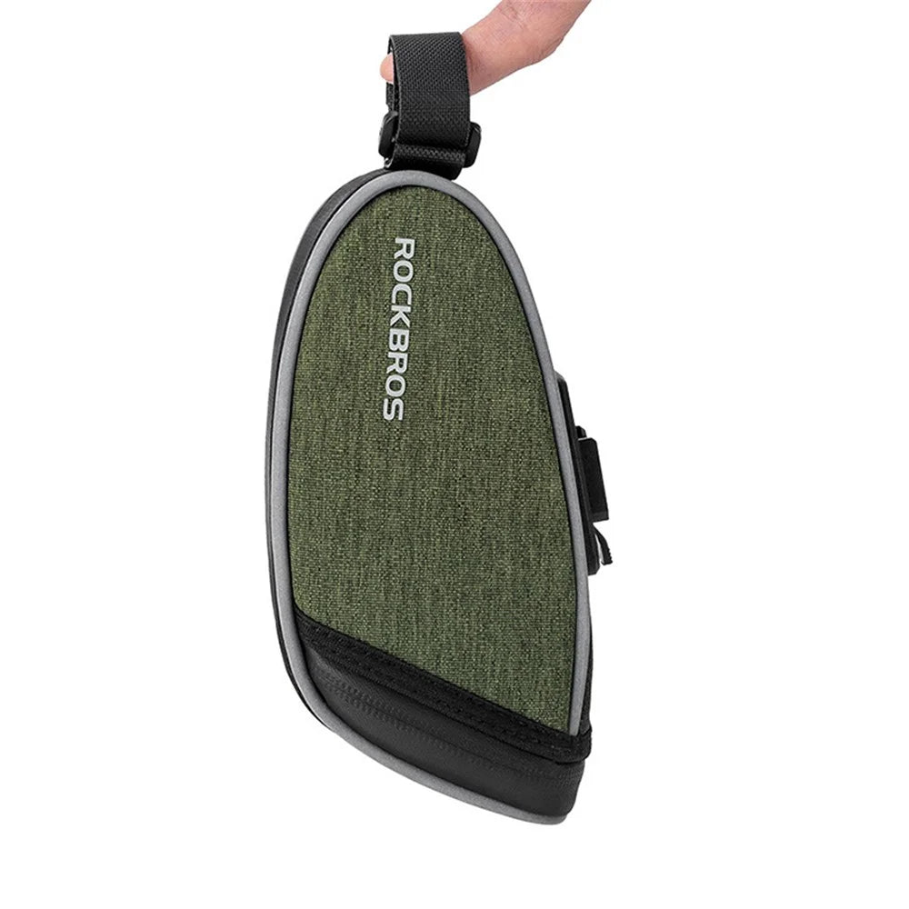 ROCKBROS C52 0.45L Bicycle Saddle Bag Bike Seatpost Rear Storage Pouch, Magic Tape Type - 4