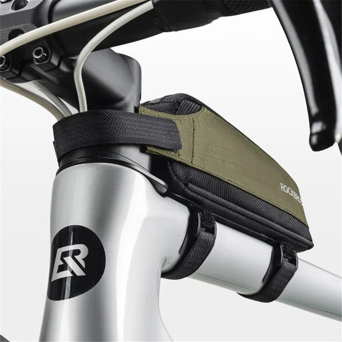 ROCKBROS 0.65L Nylon MTB Bike Front Beam Bag Reflective Bicycle Tube Bag, Upper - 4