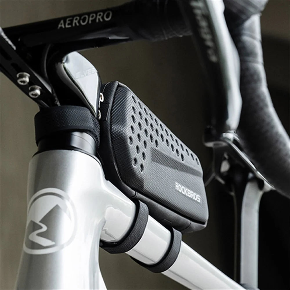 ROCKBROS 30130050001 0.8L Bicycle Saddle Bag with Mudguard Bike Seatpost Rear Storage Pouch - 7