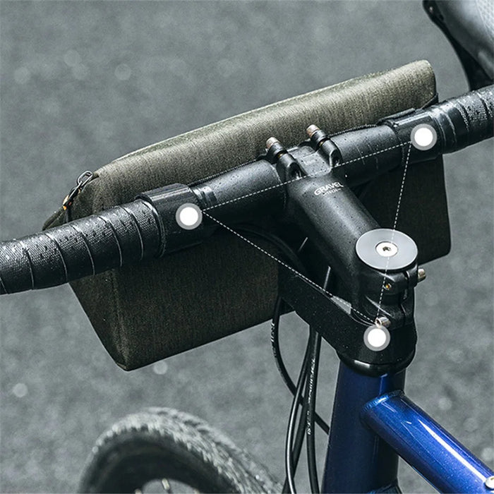 ROCKBROS 1.3L Triangle Bicycle Front Beam Bag Polyester Storage Pouch for Bike - Army Green - 5