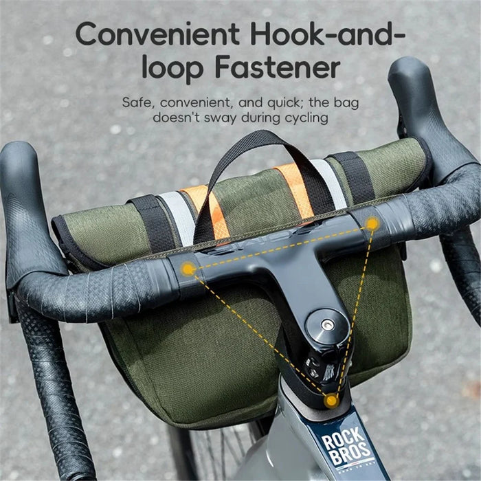ROCKBROS W004 4L Expandable Capacity Reflective Bike Front Bag with Shoulder Strap - 4