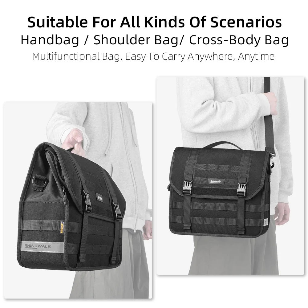 RHINOWALK RK9200 Bike Basket Front Bag With Strap 15L Polyester Cycling Storage Bag with Base - 3