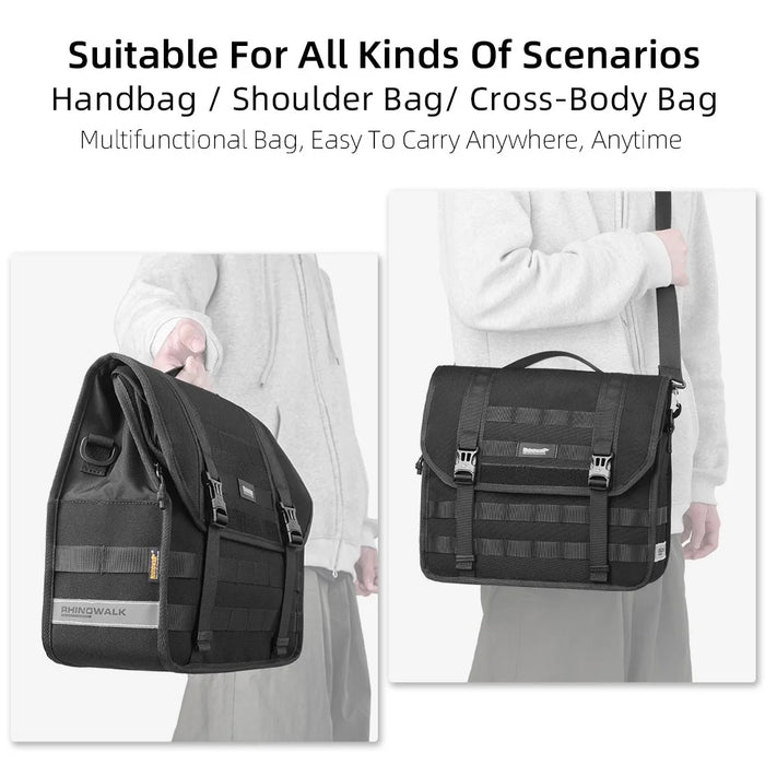 RHINOWALK RK9200 Bike Basket Front Bag With Strap 15L Polyester Cycling Storage Bag with Base - 3