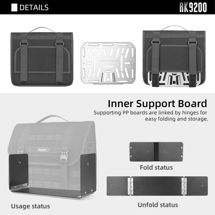 RHINOWALK RK9200 Bike Basket Front Bag With Strap 15L Polyester Cycling Storage Bag with Base - 4