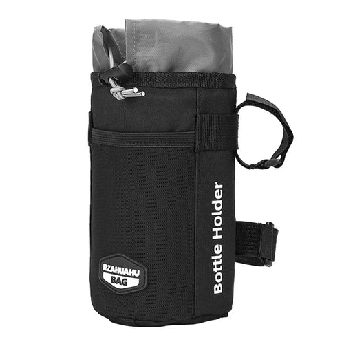 RZAHUAHU YA468 Polyester Bike Handlebar Bag Thermal Water Bottle Holder Pouch for Baby Stroller - Black - 1