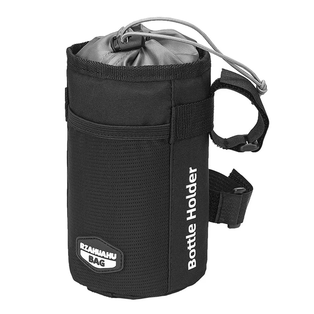 RZAHUAHU YA468 Polyester Bike Handlebar Bag Thermal Water Bottle Holder Pouch for Baby Stroller - Black - 2