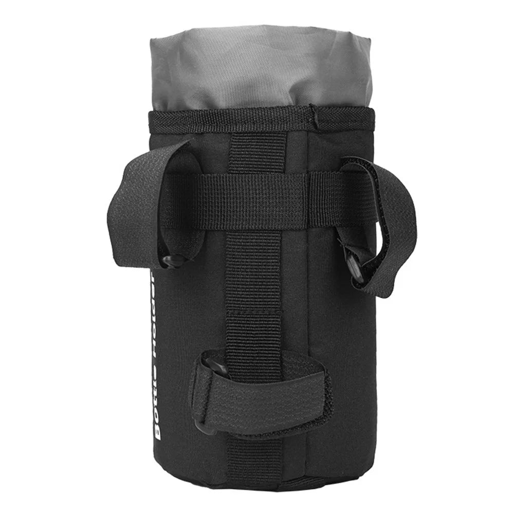 RZAHUAHU YA468 Polyester Bike Handlebar Bag Thermal Water Bottle Holder Pouch for Baby Stroller - Black - 3