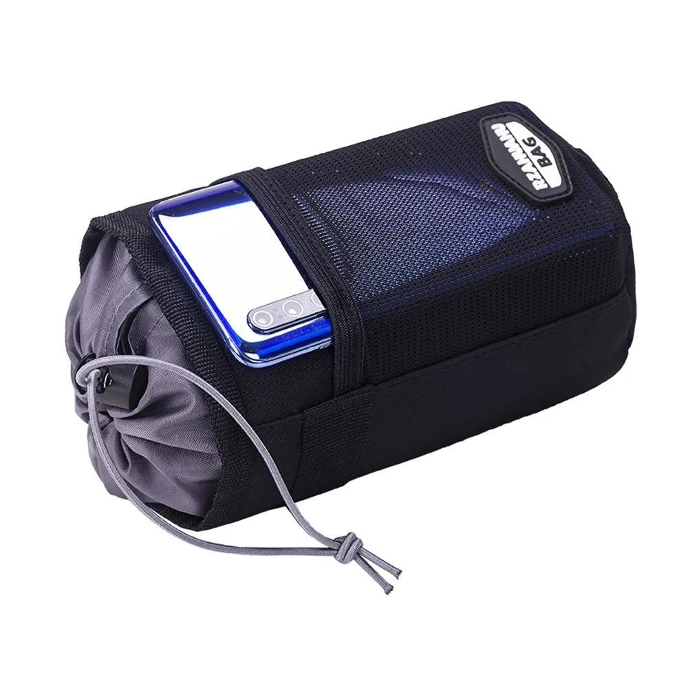 RZAHUAHU YA468 Polyester Bike Handlebar Bag Thermal Water Bottle Holder Pouch for Baby Stroller - Black - 6