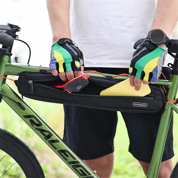 RZAHUAHU 582 Nylon Bike Triangle Tube Bag Front Beam Pouch for Cycling, Size: S - 4