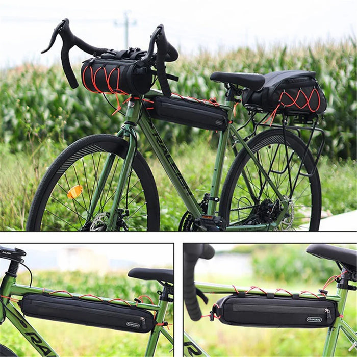 RZAHUAHU 582 Nylon Bike Triangle Tube Bag Front Beam Pouch for Cycling, Size: S - 5