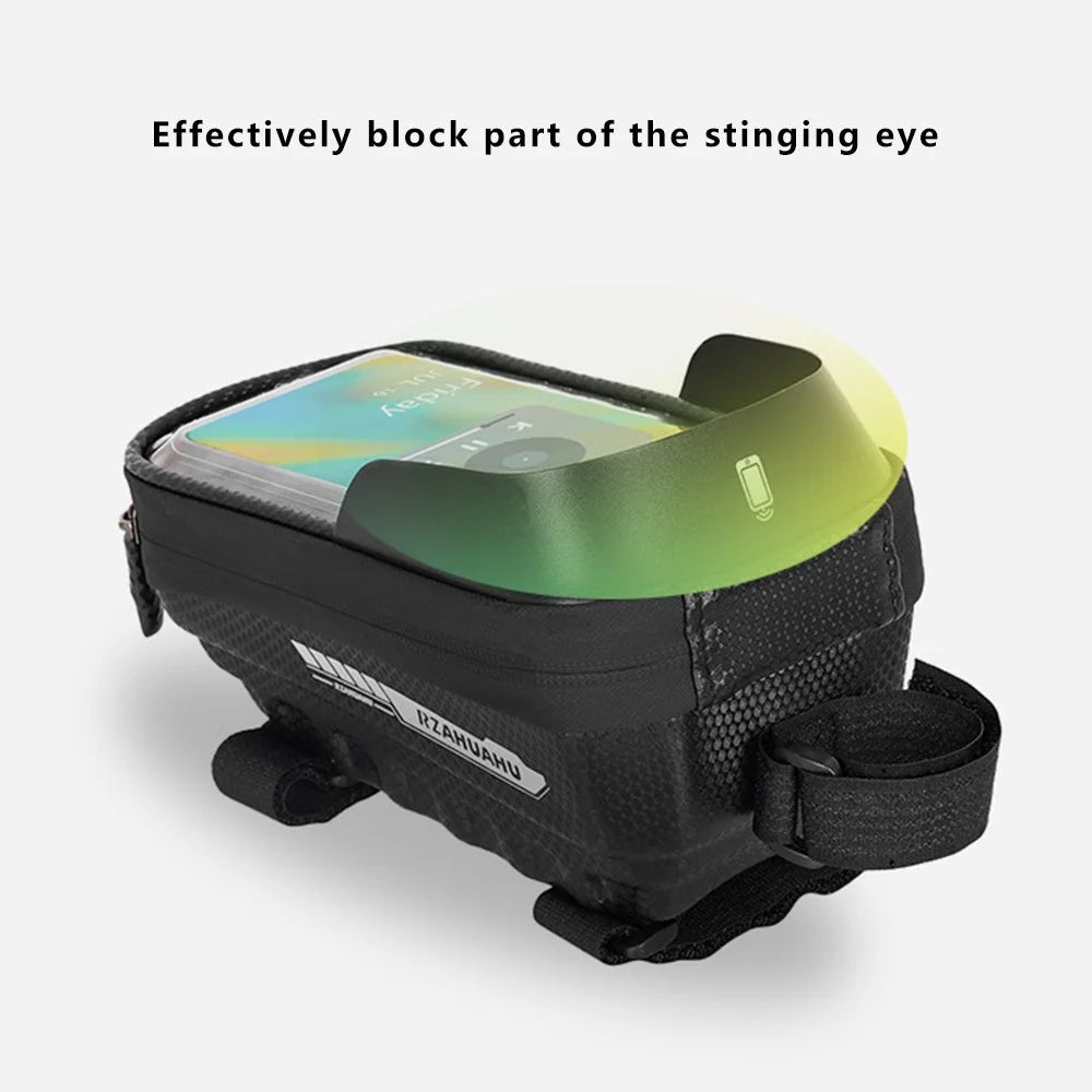 RZAHUAHU YA347-3 PU Bike Frame Bag TPU Touch Screen Cell Phone Holder Bicycle Top Tube Pouch - 3