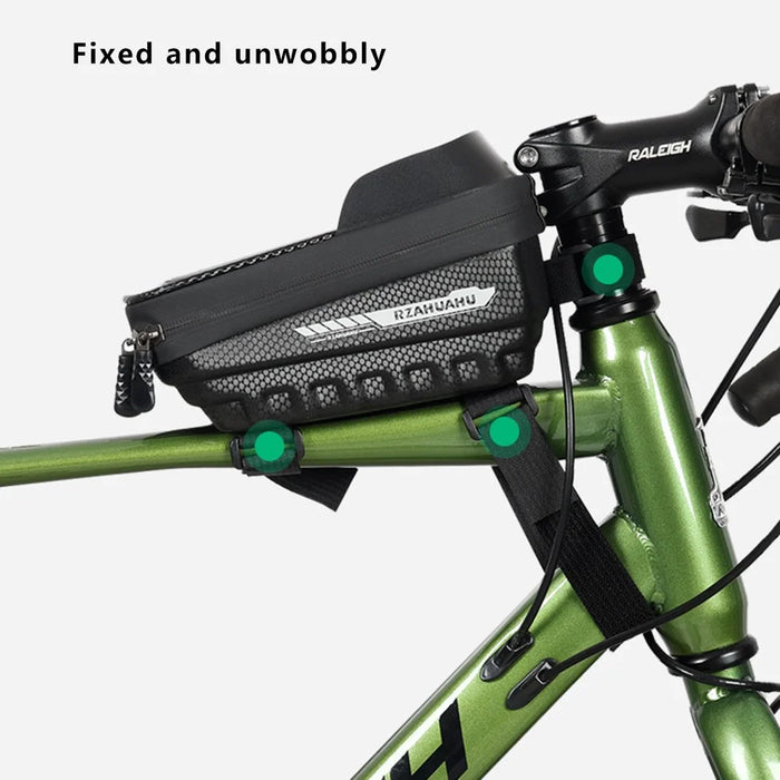 RZAHUAHU YA347-3 PU Bike Frame Bag TPU Touch Screen Cell Phone Holder Bicycle Top Tube Pouch - 5