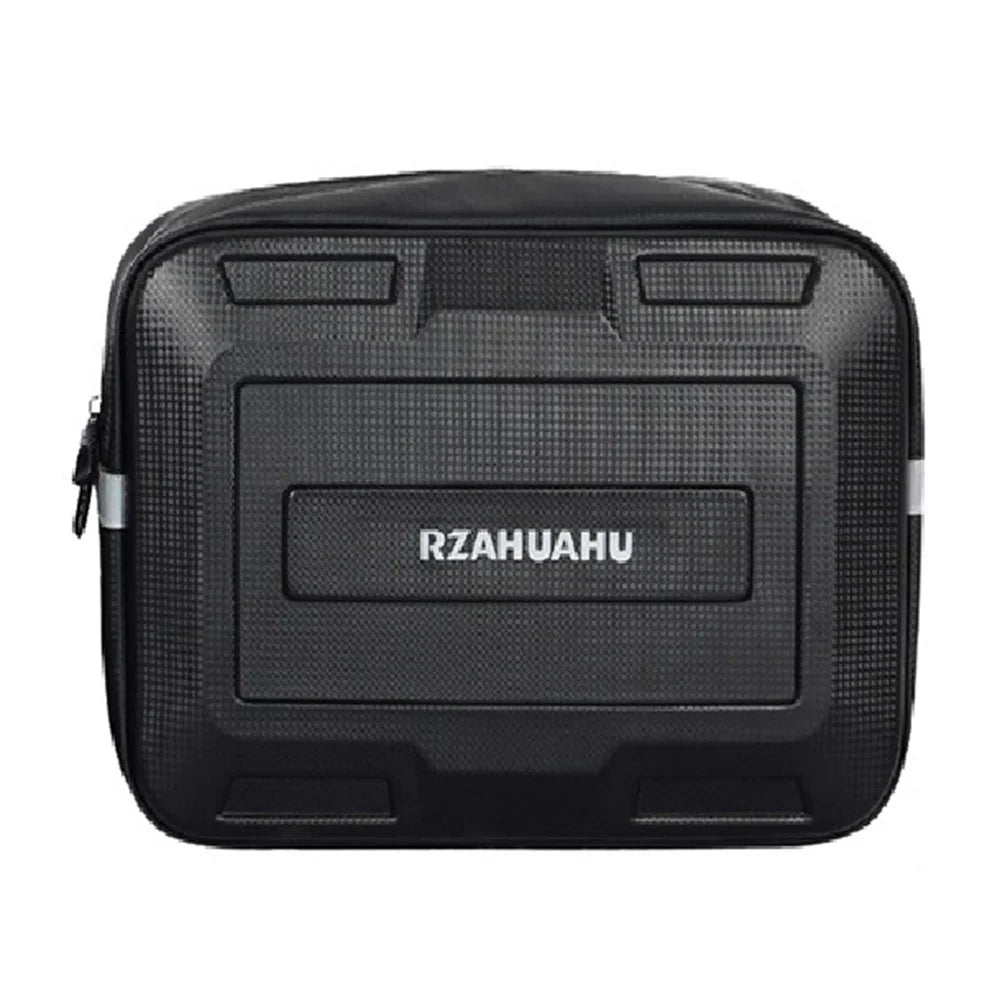 RZAHUAHU 9L Electric Bicycle PVC Leather Rear Bag Hard Shell Storage Bag, Size L - 1