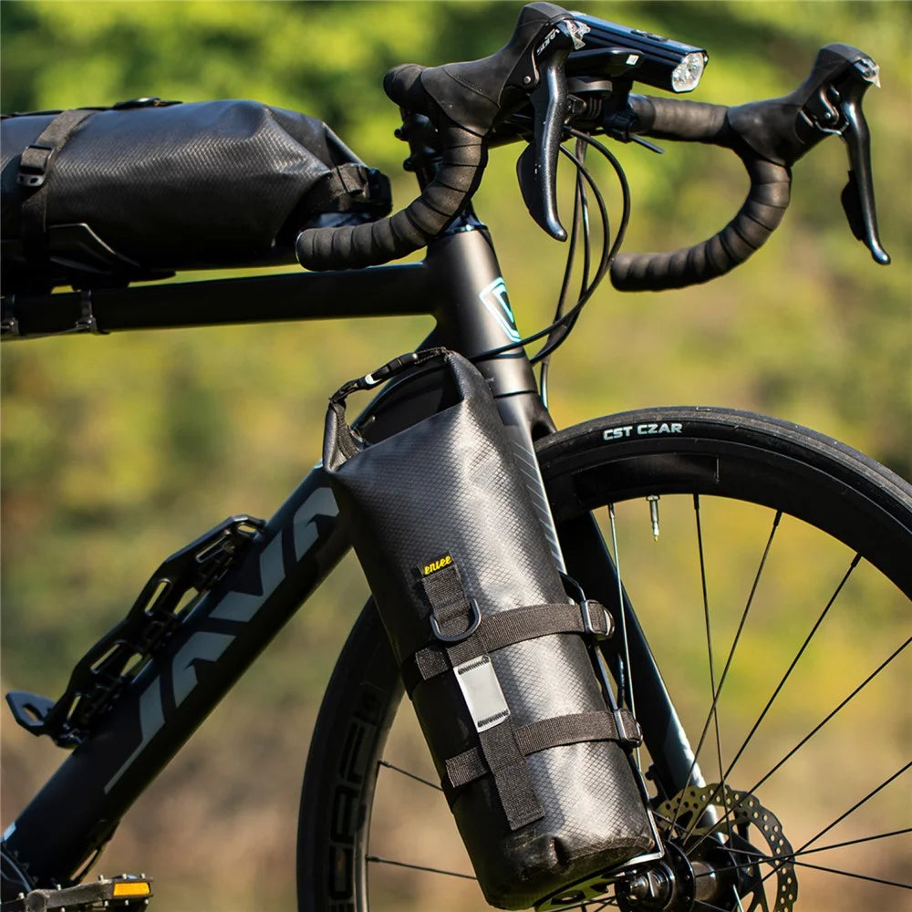 ENLEE 5L Bike Front Frame Bag+Fixed Base Waterproof TPU Composite Cloth Bike Accessories Pouch Storage - Mountain Bike Bag - 2