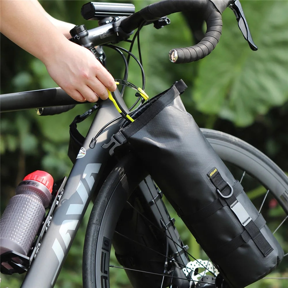 ENLEE 5L Bike Front Frame Bag+Fixed Base Waterproof TPU Composite Cloth Bike Accessories Pouch Storage - Mountain Bike Bag - 3