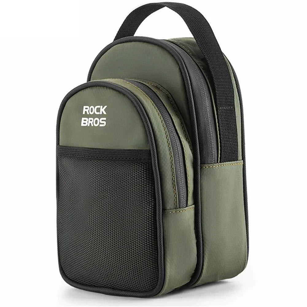 ROCKBROS W014 For Brompton Folding Bicycle Front Bag PVC Coated Mesh Fabric Storage Bag - Green - 1