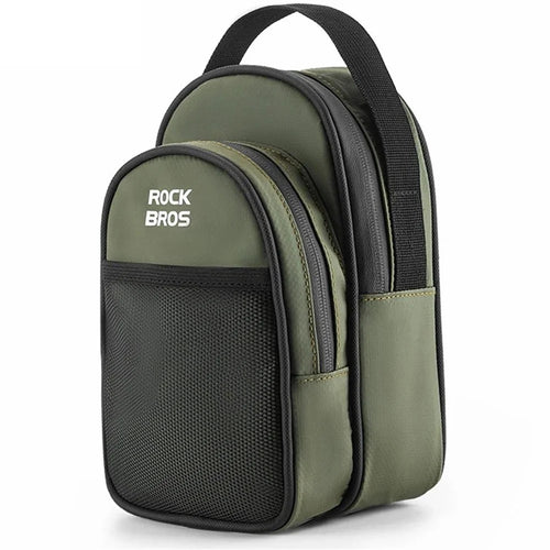 ROCKBROS W014 For Brompton Folding Bicycle Front Bag PVC Coated Mesh Fabric Storage Bag - Green - 1