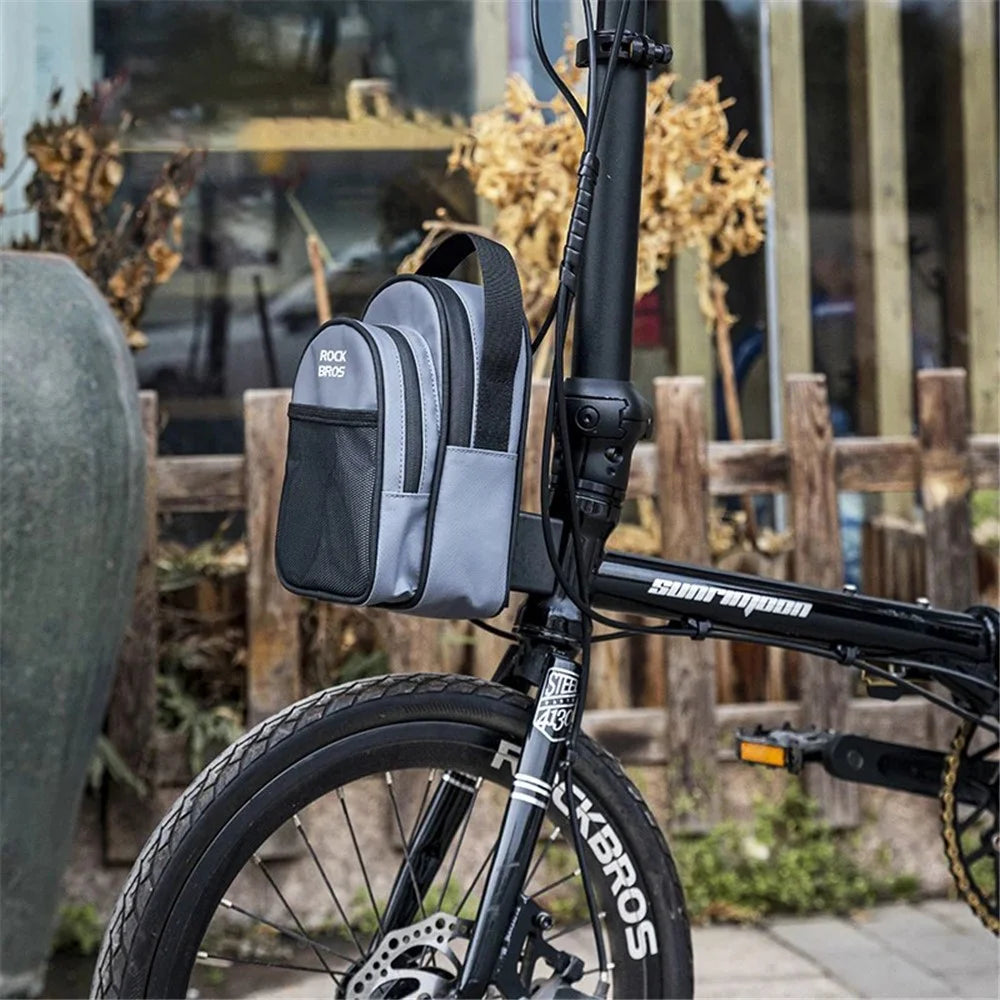 ROCKBROS W014 For Brompton Folding Bicycle Front Bag PVC Coated Mesh Fabric Storage Bag - Green - 6