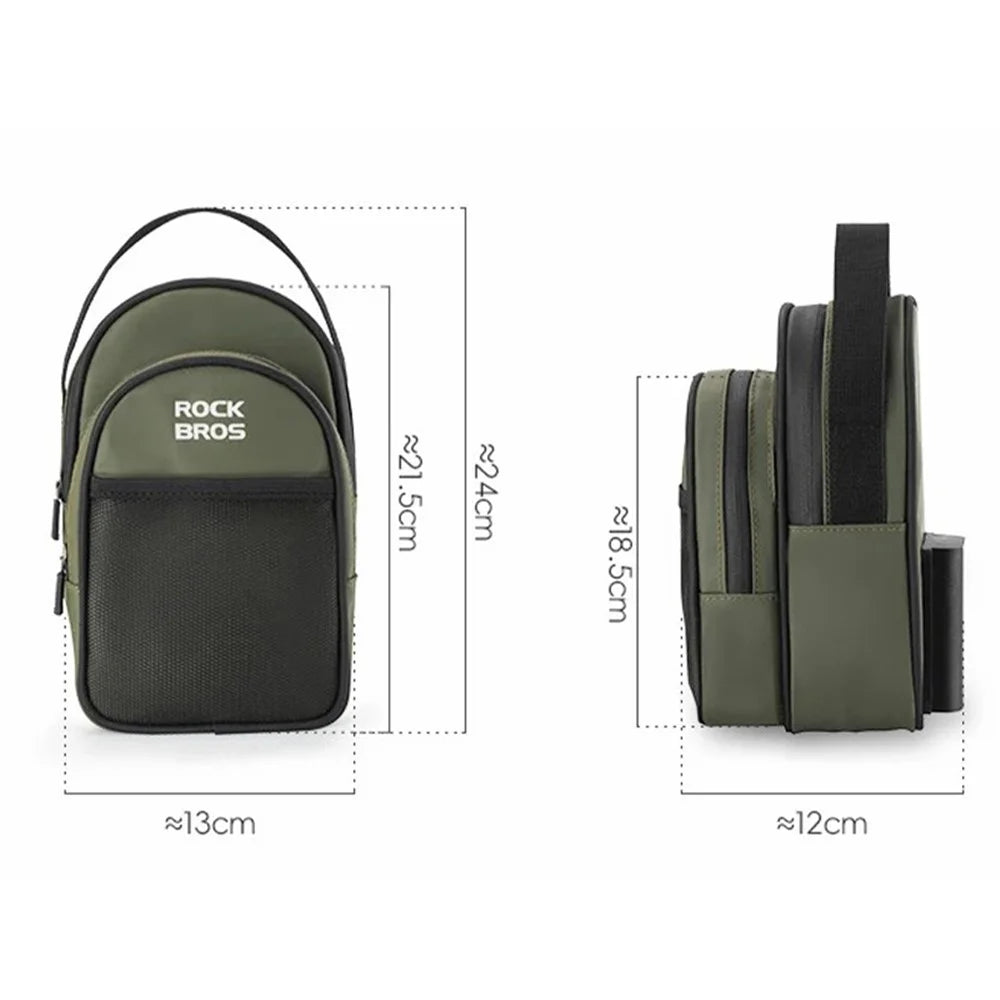 ROCKBROS W014 For Brompton Folding Bicycle Front Bag PVC Coated Mesh Fabric Storage Bag - Green - 7
