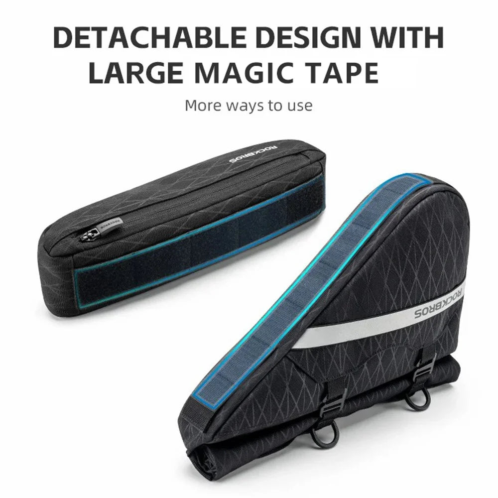 ROCKBROS 070 2-in-1 Bicycle Front Handlebar Bag Polyester Top Tub Triangle Bag - 5
