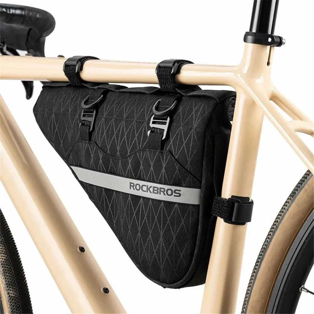 ROCKBROS 070 2-in-1 Bicycle Front Handlebar Bag Polyester Top Tub Triangle Bag - 6