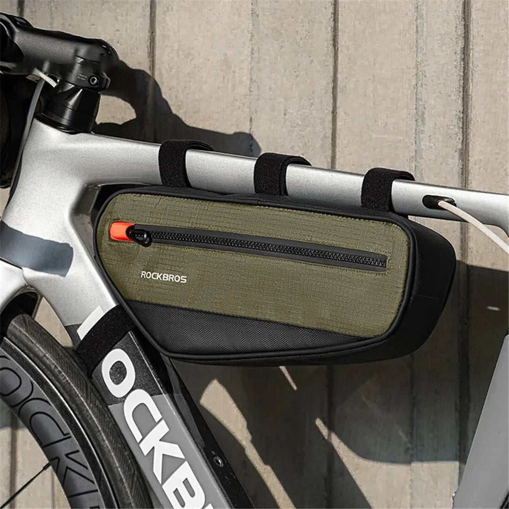 ROCKBROS 066 1.7L Cycling Reflective Polyester+PU Triangle Bicycle Top Tube Bag - 2