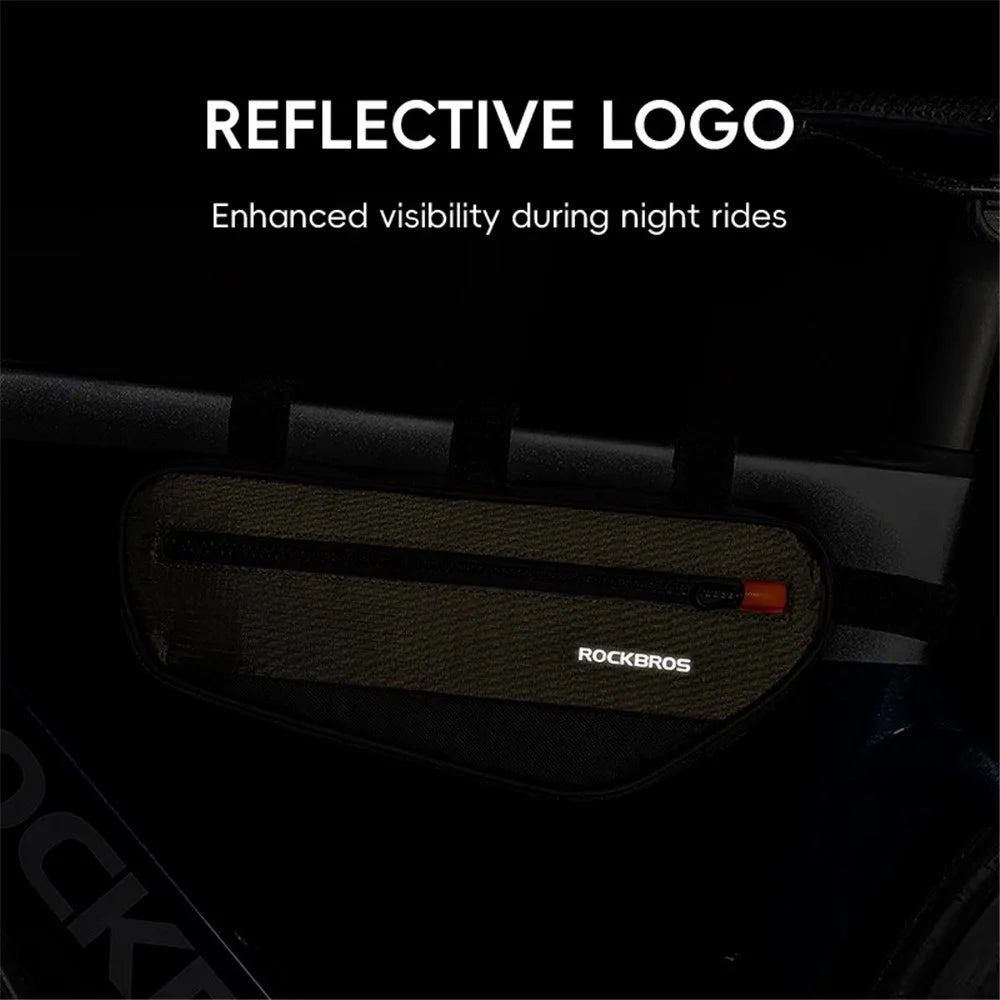ROCKBROS 066 1.7L Cycling Reflective Polyester+PU Triangle Bicycle Top Tube Bag - 6