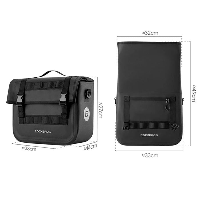 ROCKBROS AS-127 600D Polyester Bicycle Rear Rack Storage Bag MTB Road Bike Tail Pack - Black - 7