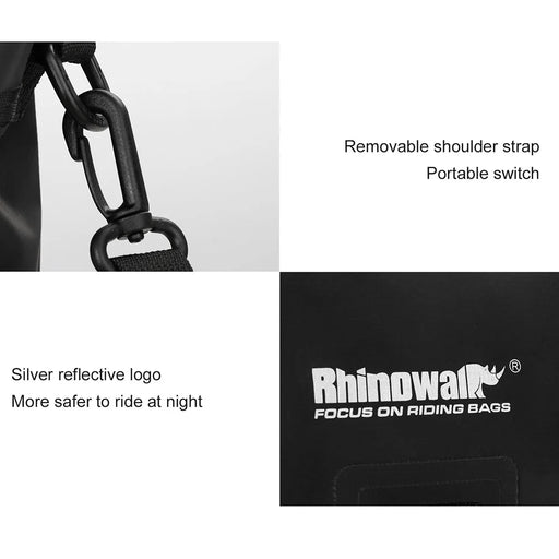 RHINOWALK F80 3.5L Motorcycle Bag Waterproof Storage Pouch with Shoulder Strap - Black - 2
