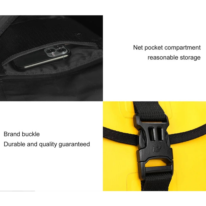 RHINOWALK F80 3.5L Motorcycle Bag Waterproof Storage Pouch with Shoulder Strap - Black - 3