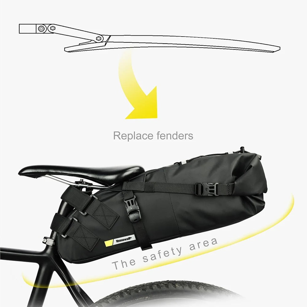 RHINOWALK RK5113 Bicycle Rear Bag 13L Waterproof PVC Polyester Bike Saddle Bag - 6