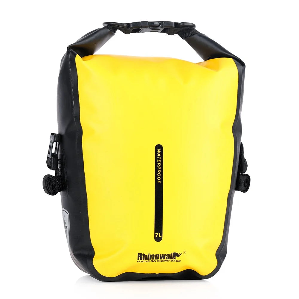 RHINOWALK RK6202 7L Bike Bag PVC+Mesh Cloth Bicycle Rear Seat Bag Saddle Bag - Yellow - 2