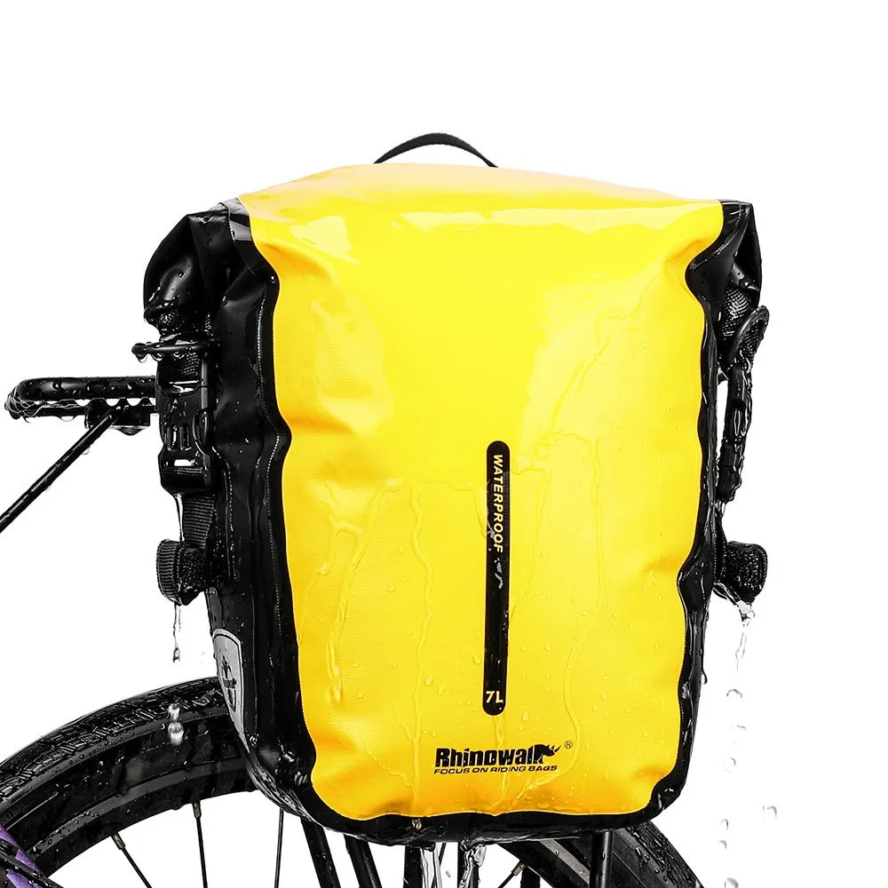 RHINOWALK RK6202 7L Bike Bag PVC+Mesh Cloth Bicycle Rear Seat Bag Saddle Bag - Yellow - 3