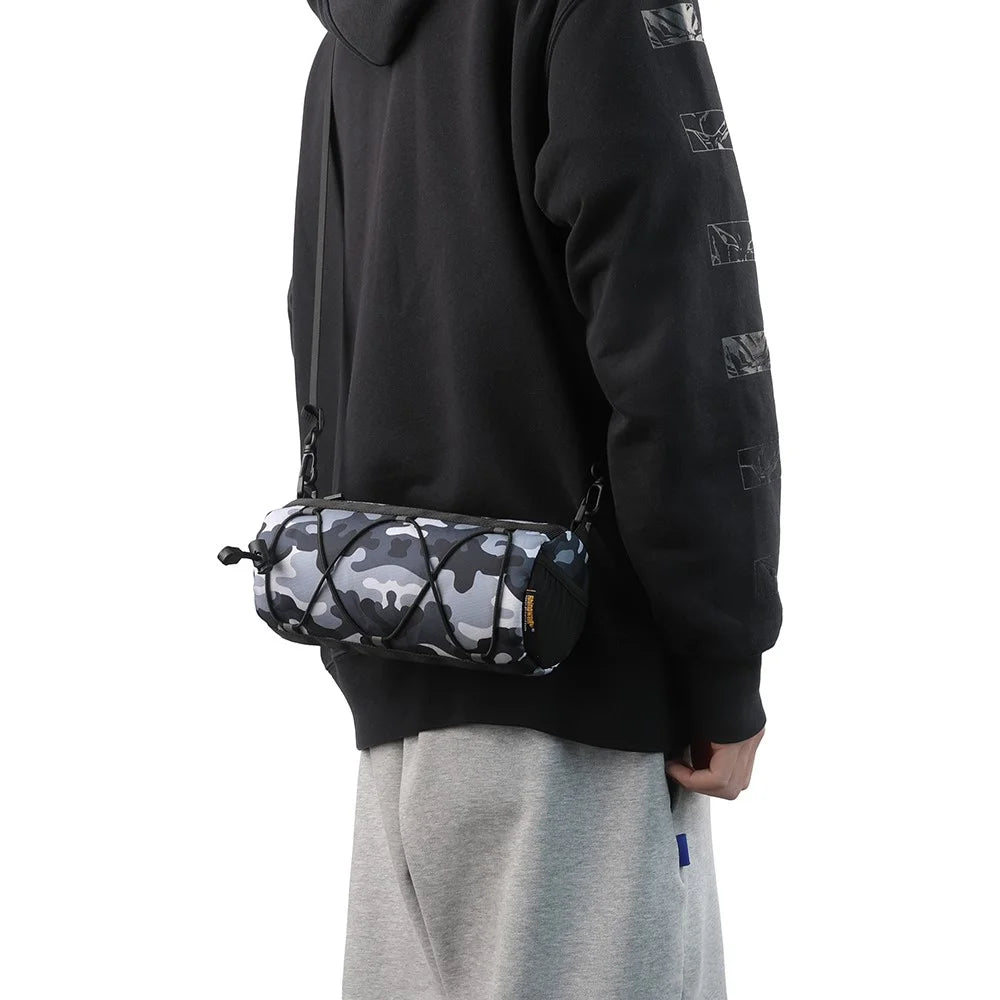 RHINOWALK RK9103 Bicycle Handlebar Bag 900D Polyester Bike Front Tube Bag - Camouflage Black - 4