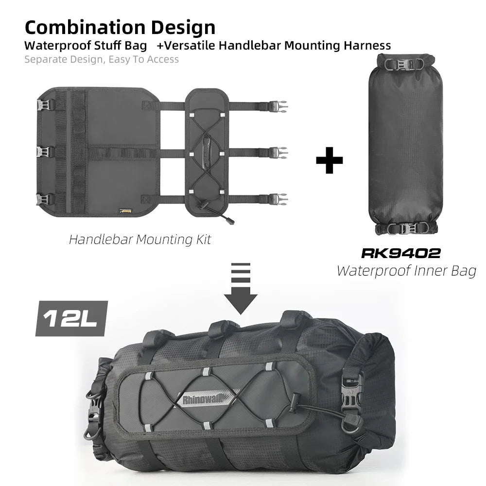 RHINOWALK RK9300 Waterproof Bike Handlebar Tube Bag Crossbody Bag Cycling Pouch - 5