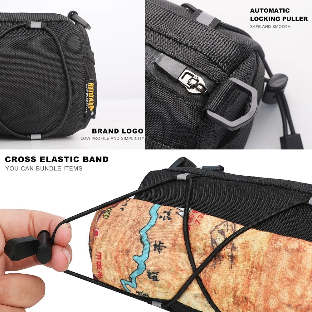 RHINOWALK RK9103 Bicycle Handlebar Front Hanging Bag Bike Front Storage Bag - Black - 6