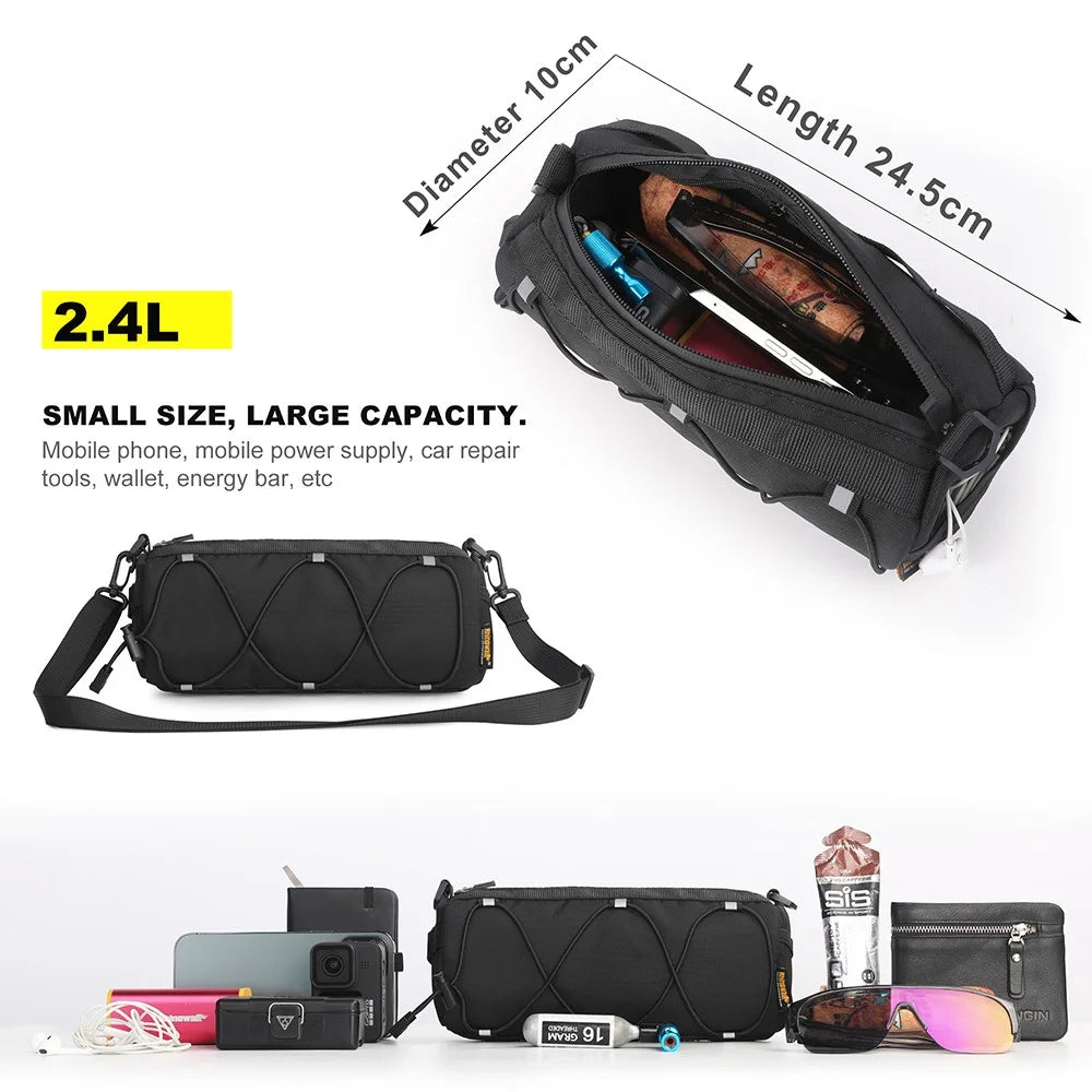 RHINOWALK RK9103 Bicycle Handlebar Front Hanging Bag Bike Front Storage Bag - Black - 7