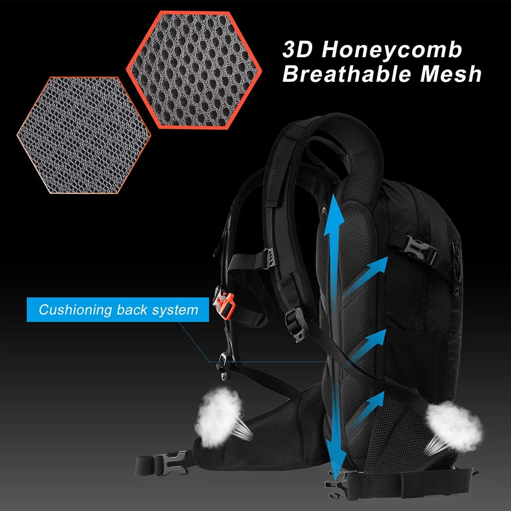 RHINOWALK RK8202 12L Hiking Backpack Breathable Travel Bag Camping Climbing Daypack - Black - 5