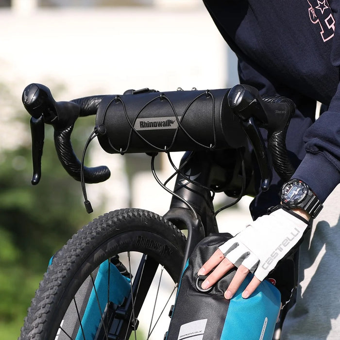 RHINOWALK RK9109 Polyester Crossbody Bag Bike Handlebar Tube Bag Cycling Pouch - Black - 7
