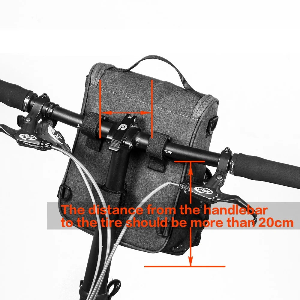 RHINOWALK RK18995 Bicycle Front Rear Rack Storage Bag Folding Bike Scooter Handlebar Hanging Bag - Grey - 4