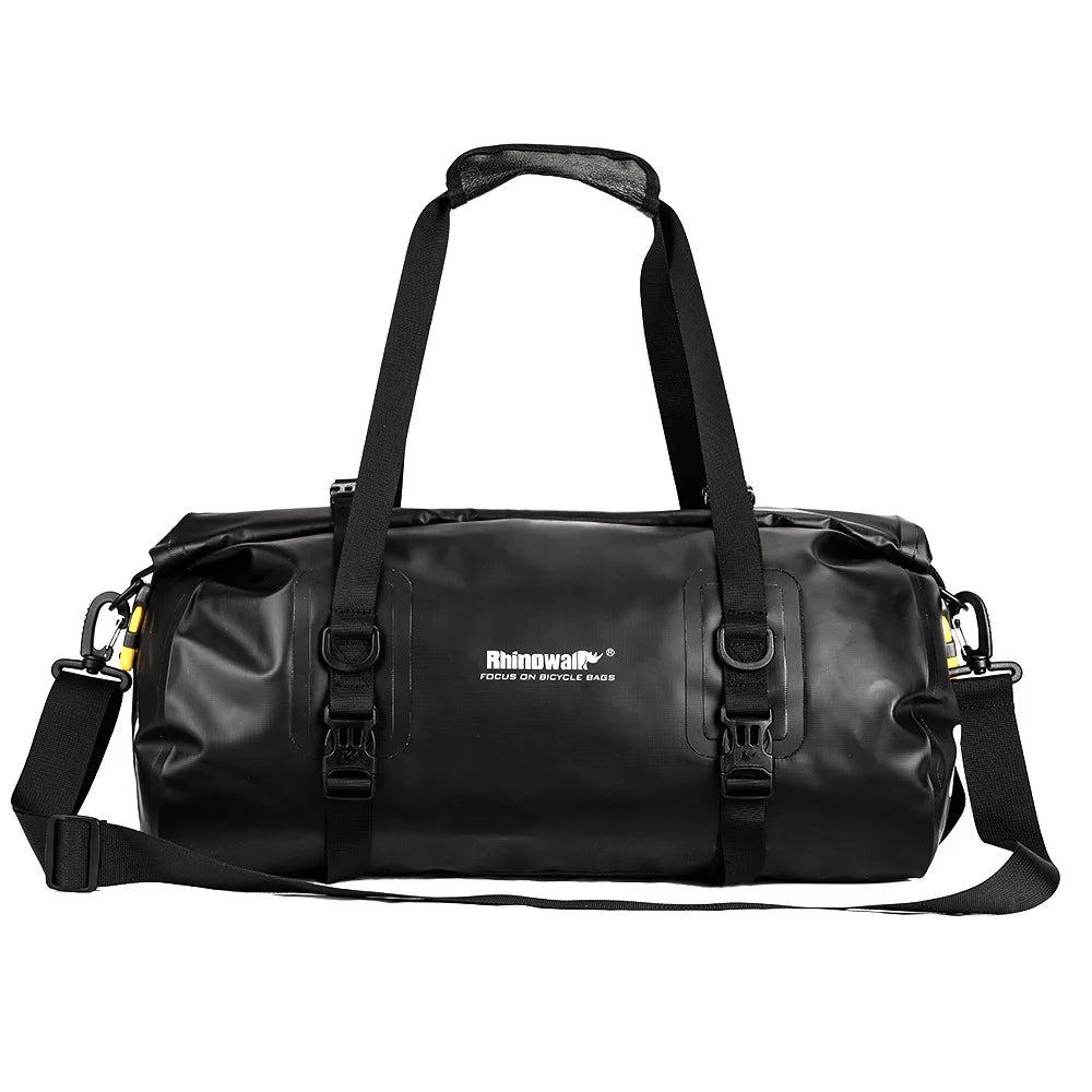 RHINOWALK 20L Waterproof PVC Bike Rear Seat Bag Large Travel Handbag Gym Bag - Black - 2