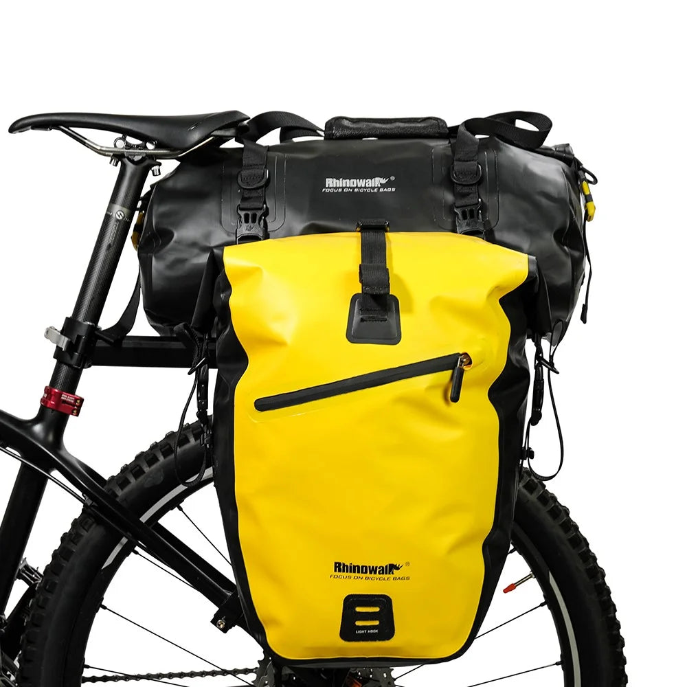 RHINOWALK 20L Waterproof PVC Bike Rear Seat Bag Large Travel Handbag Gym Bag - Black - 5